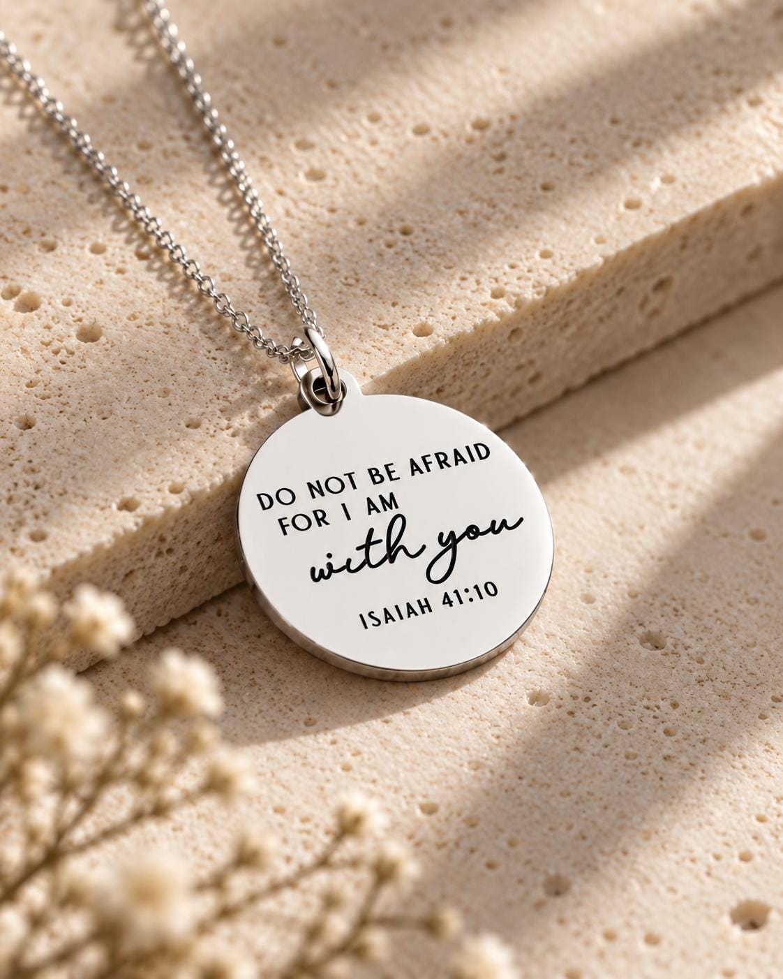 Do Not Be Afraid Necklace, Isaiah 41:10 Christian Jewelry, Anxiety Gift, Grief Gift, Sympathy Gift, Encouragement Gift