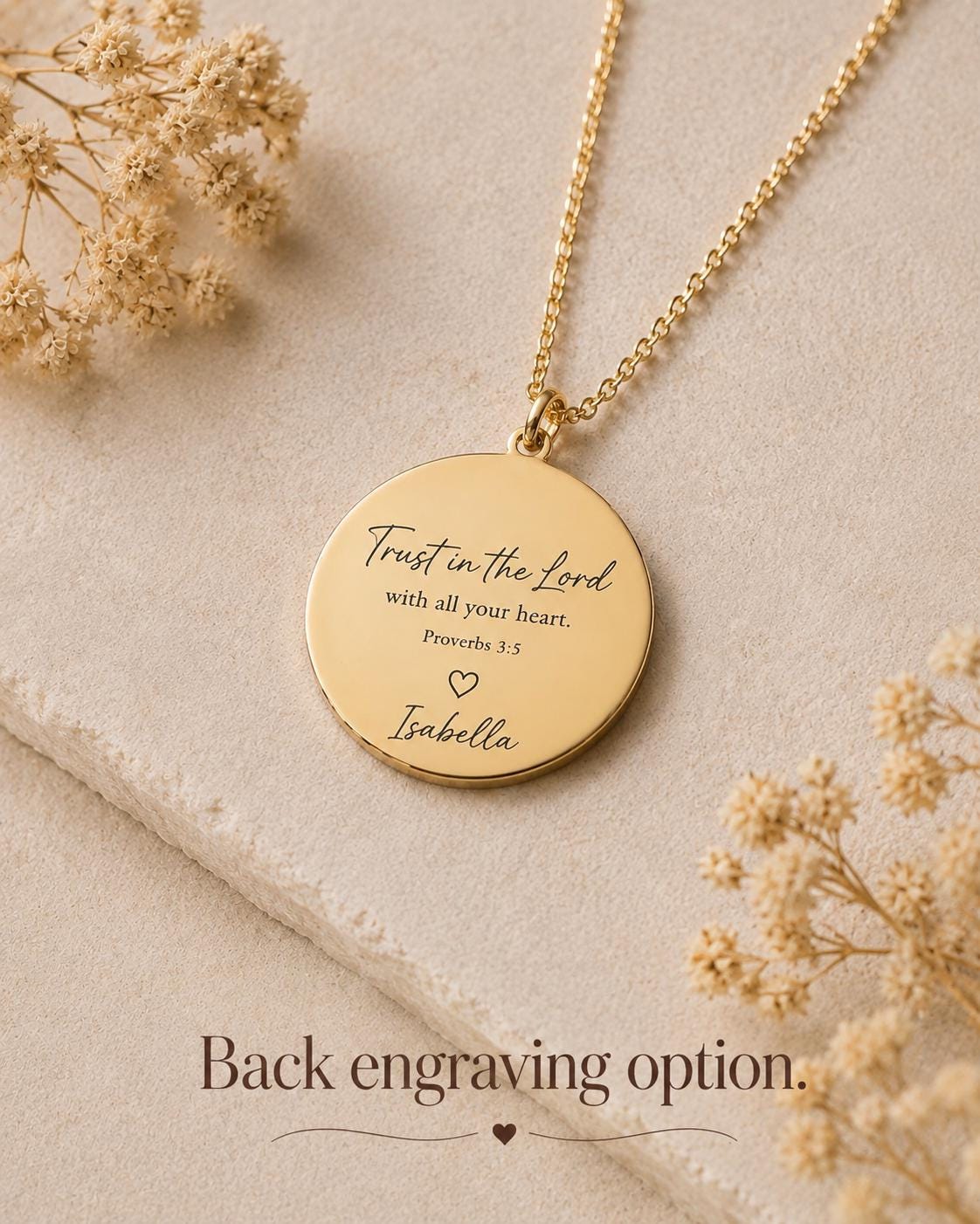 When You Go Through Deep Waters Necklace, Isaiah 43:2 Jewelry, Christian Encouragement Gift, Faith Necklace for Women, God Is With You Penda