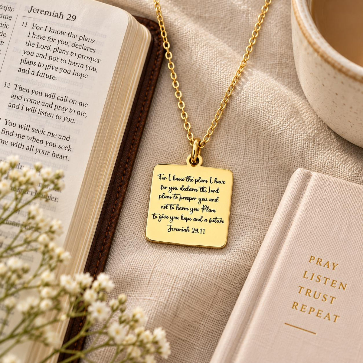 Jeremiah 29:11 Necklace, Christian Gift for Women, Faith Jewelry, Bible Verse Necklace, Inspirational Gift, Mothers Day Gift God Has a Plan