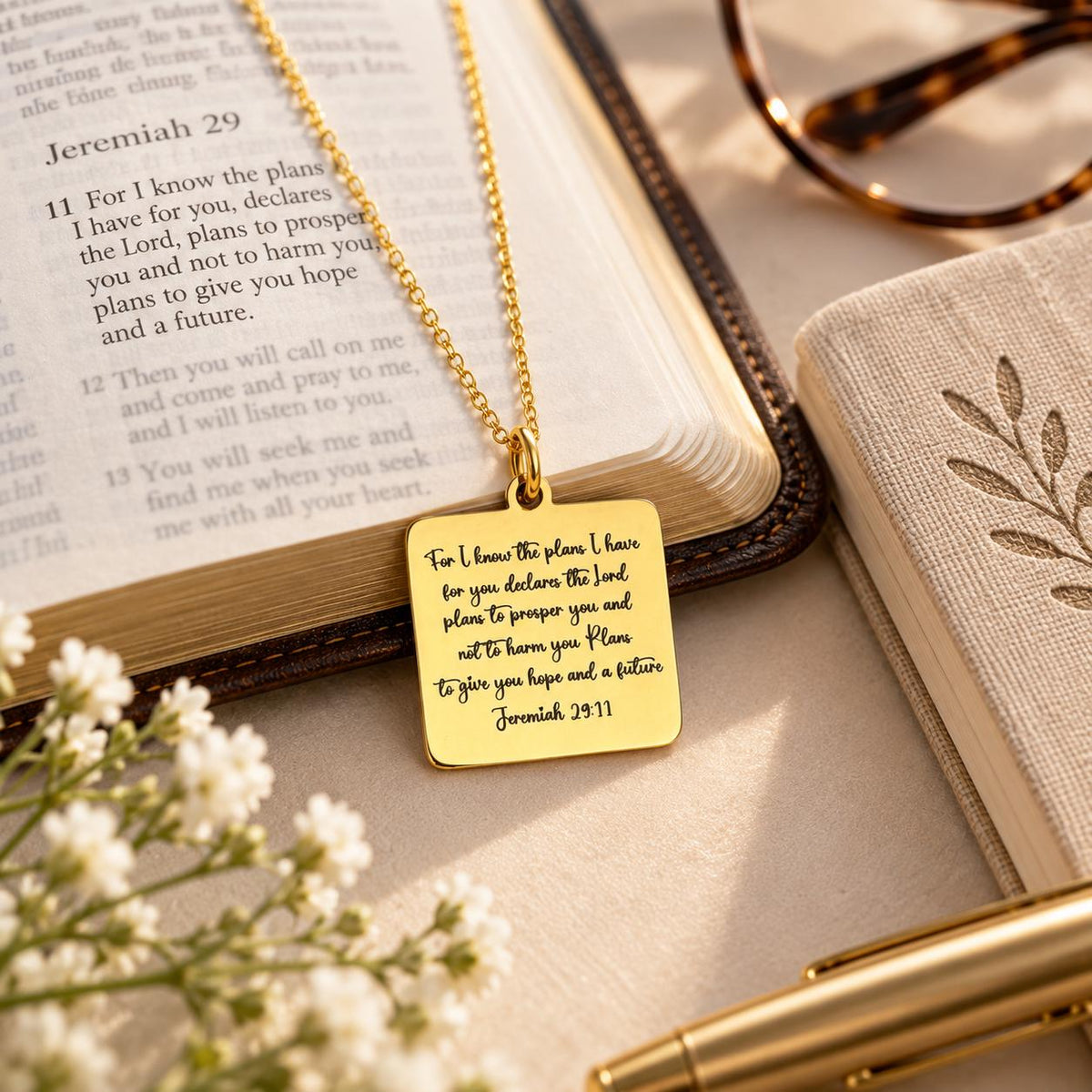 Jeremiah 29:11 Necklace, Christian Gift for Women, Faith Jewelry, Bible Verse Necklace, Inspirational Gift, Mothers Day Gift God Has a Plan