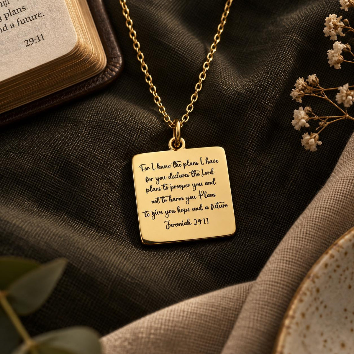 Jeremiah 29:11 Necklace, Christian Gift for Women, Faith Jewelry, Bible Verse Necklace, Inspirational Gift, Mothers Day Gift God Has a Plan