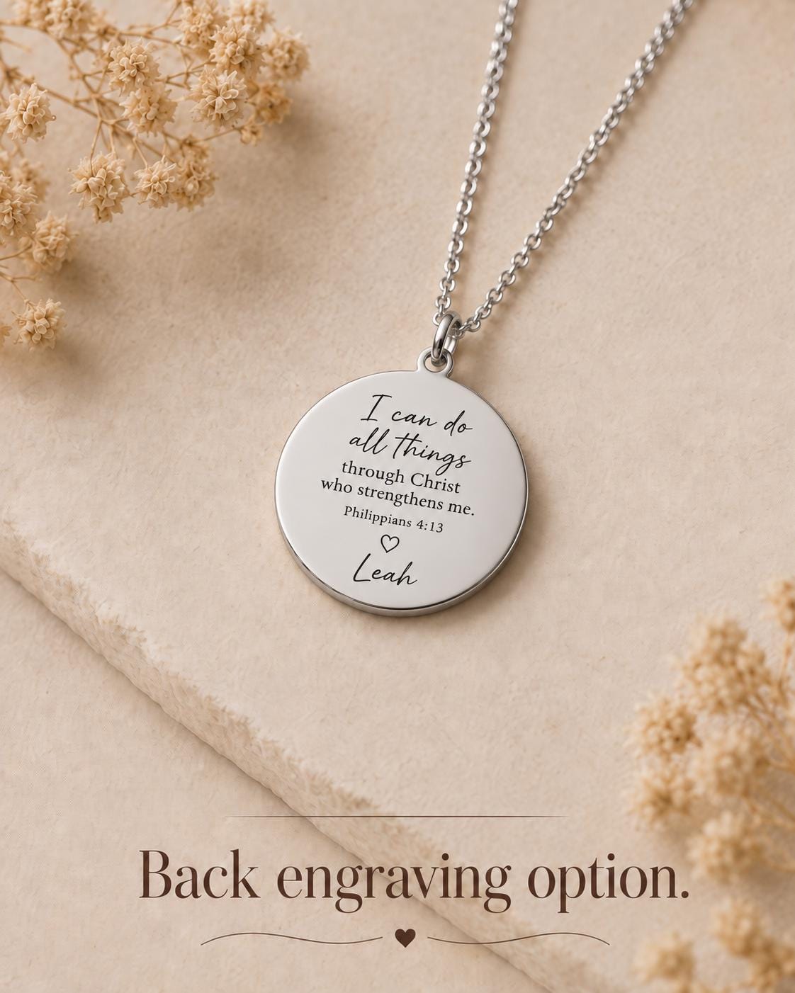 Be Still and Know Psalm 46:10 Personalized Bible Verse Necklace Christian Gift