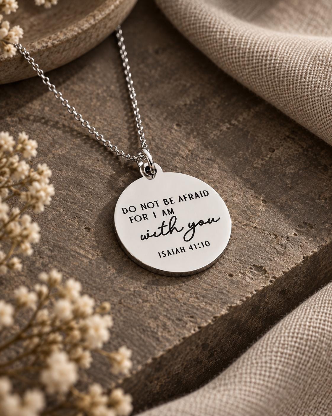 Do Not Be Afraid Necklace, Isaiah 41:10 Christian Jewelry, Anxiety Gift, Grief Gift, Sympathy Gift, Encouragement Gift
