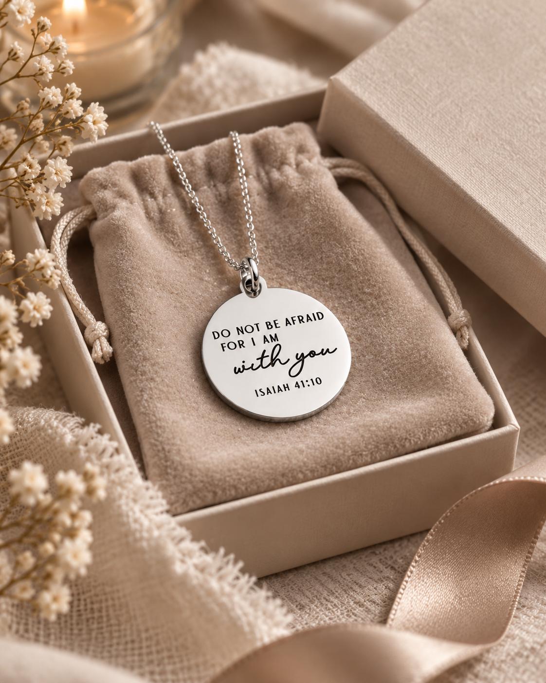Do Not Be Afraid Necklace, Isaiah 41:10 Christian Jewelry, Anxiety Gift, Grief Gift, Sympathy Gift, Encouragement Gift