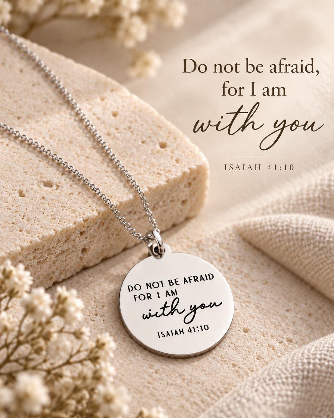Do Not Be Afraid Necklace, Isaiah 41:10 Christian Jewelry, Anxiety Gift, Grief Gift, Sympathy Gift, Encouragement Gift