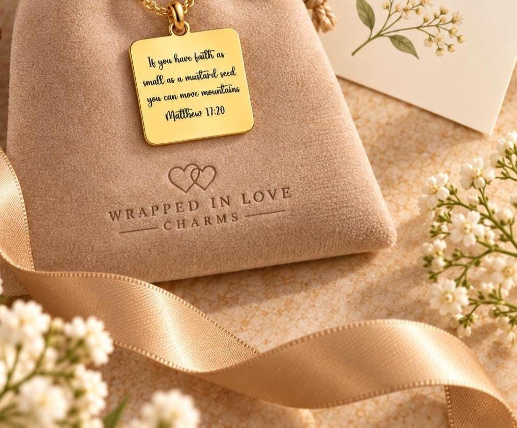 Mustard Seed Faith Necklace, Matthew 17:20 Necklace, Silver Scripture Necklace, Christian Gift for Her, Faith Can Move Mountains Jewelry
