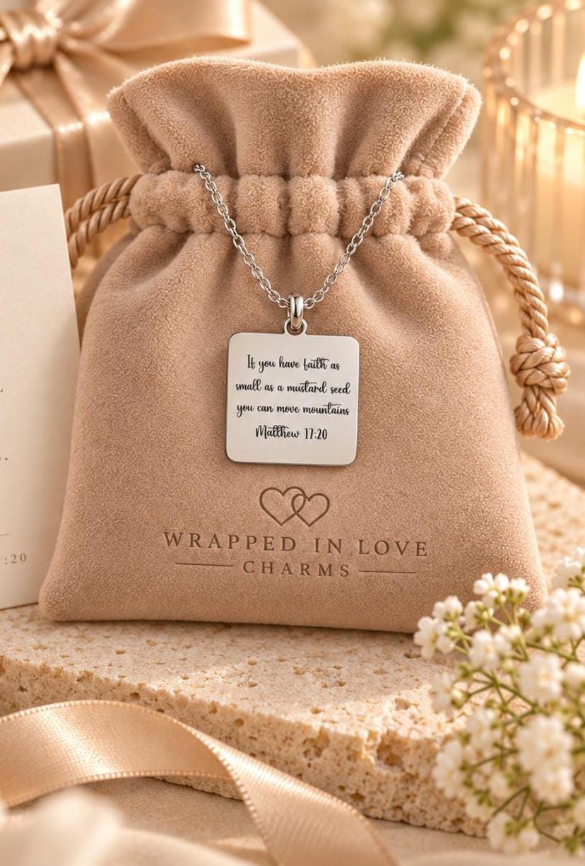 Mustard Seed Faith Necklace, Matthew 17:20 Necklace, Silver Scripture Necklace, Christian Gift for Her, Faith Can Move Mountains Jewelry