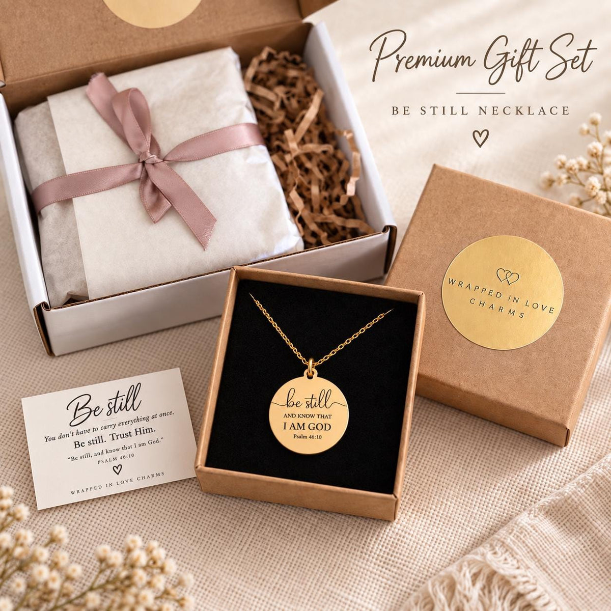Be Still and Know Necklace | Psalm 46:10 Necklace | Christian Necklace | Bible Verse Jewelry | Faith Jewelry | Christian Gift for Women