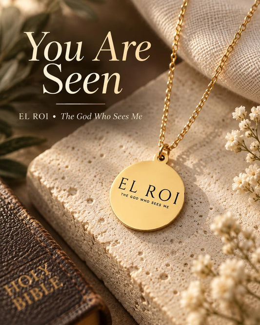 EL ROI Necklace, The God Who Sees Me Necklace, Christian Necklace for Women, Faith Jewelry, Bible Verse Gift, Gold or Silver Necklace