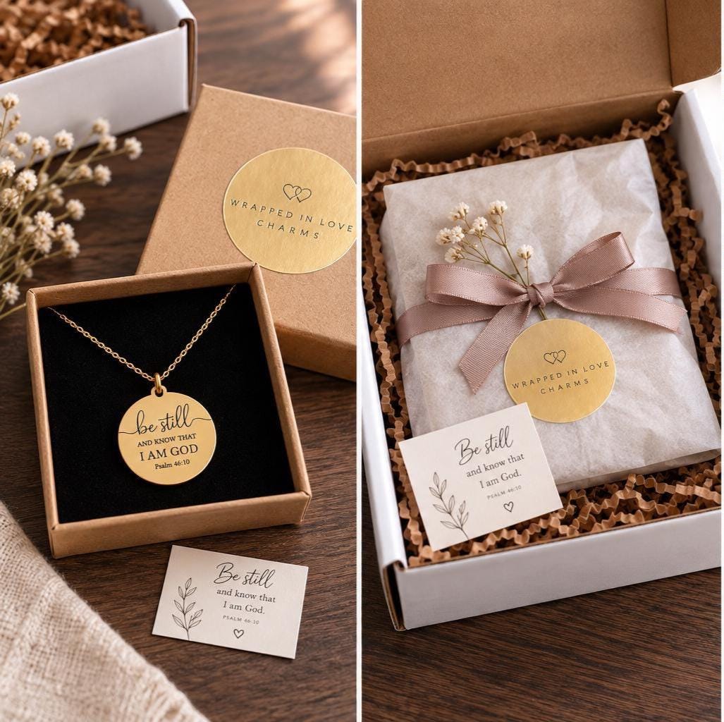 Be Still and Know Necklace | Psalm 46:10 Necklace | Christian Necklace | Bible Verse Jewelry | Faith Jewelry | Christian Gift for Women