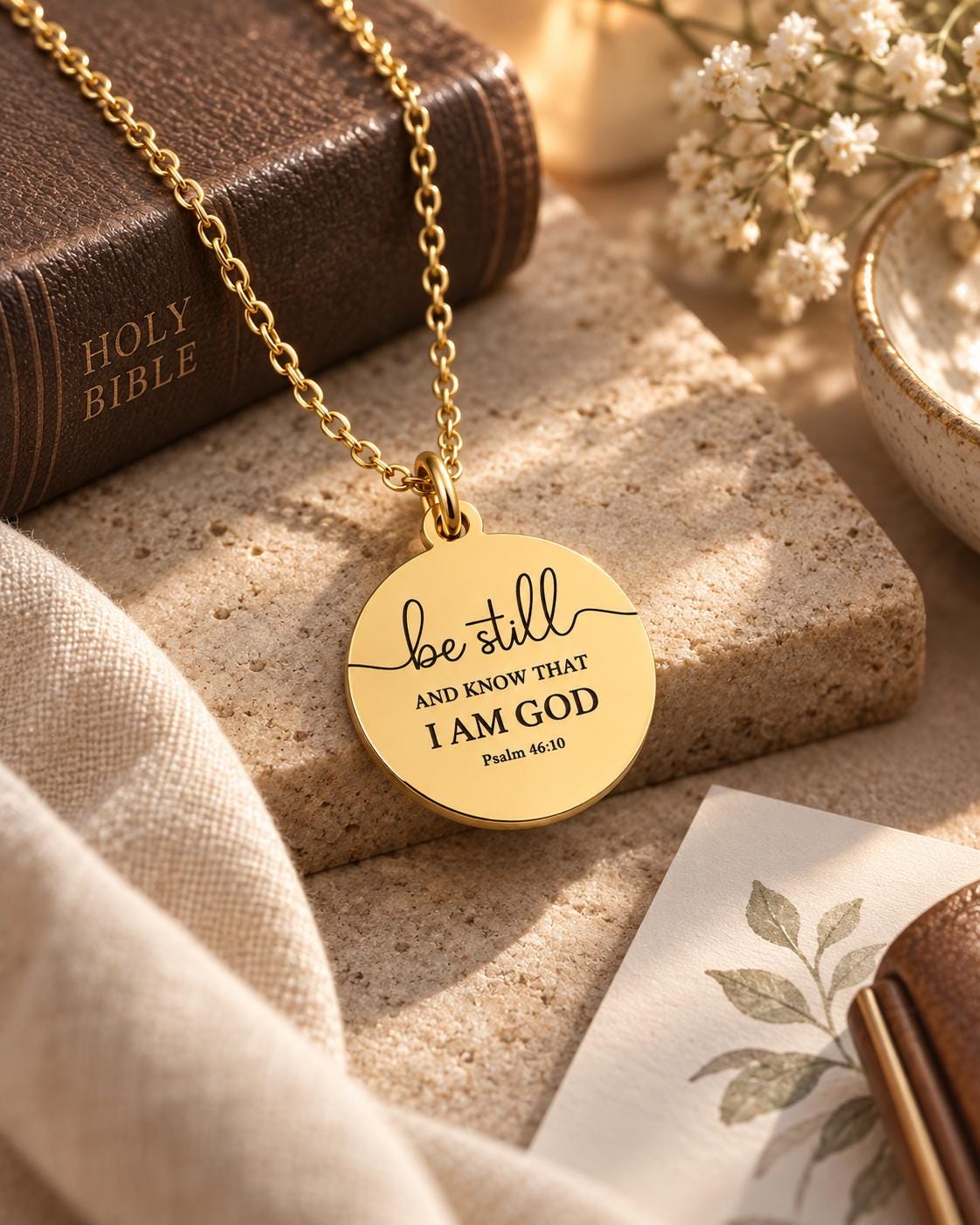 Be Still and Know Necklace | Psalm 46:10 Necklace | Christian Necklace | Bible Verse Jewelry | Faith Jewelry | Christian Gift for Women