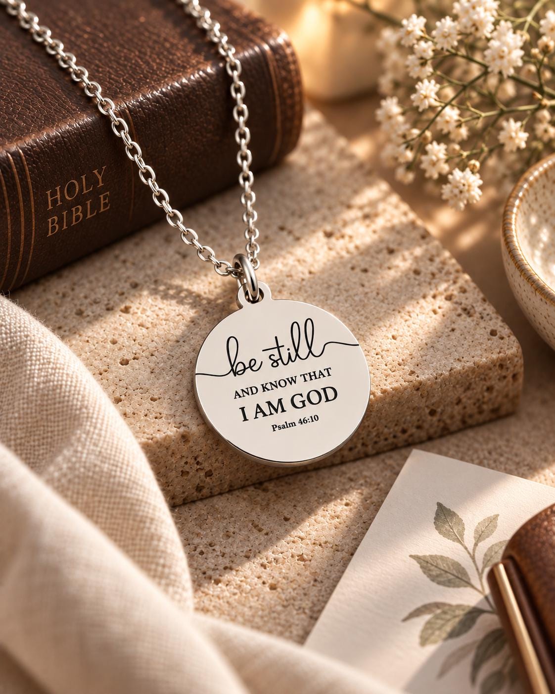 Be Still and Know Necklace | Psalm 46:10 Necklace | Christian Necklace | Bible Verse Jewelry | Faith Jewelry | Christian Gift for Women