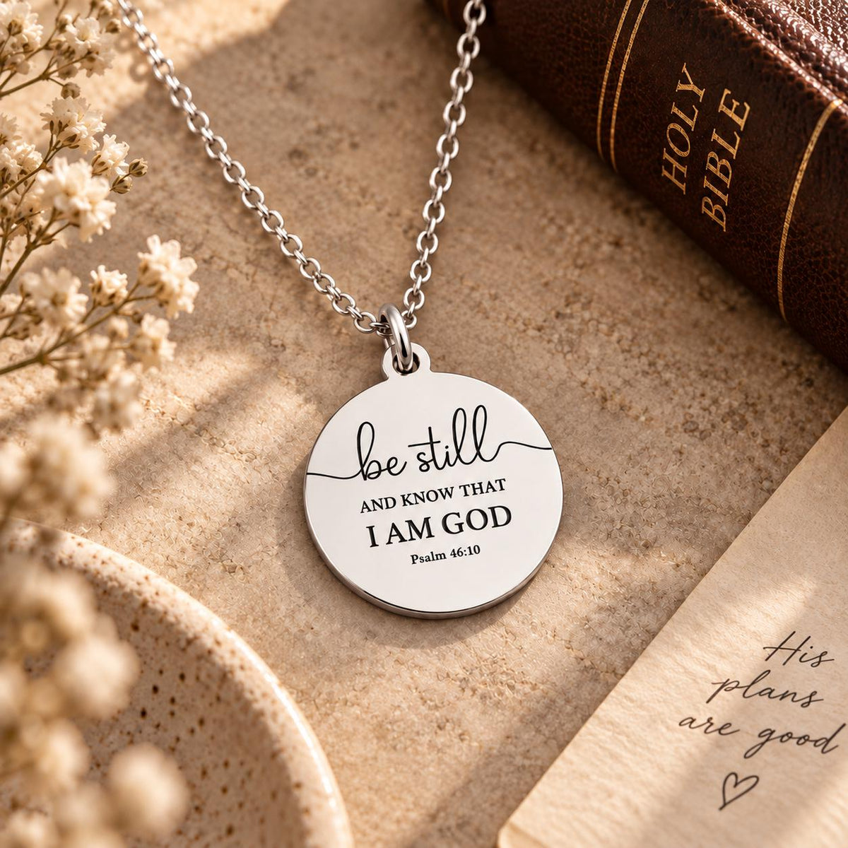 Be Still and Know Necklace | Psalm 46:10 Necklace | Christian Necklace | Bible Verse Jewelry | Faith Jewelry | Christian Gift for Women