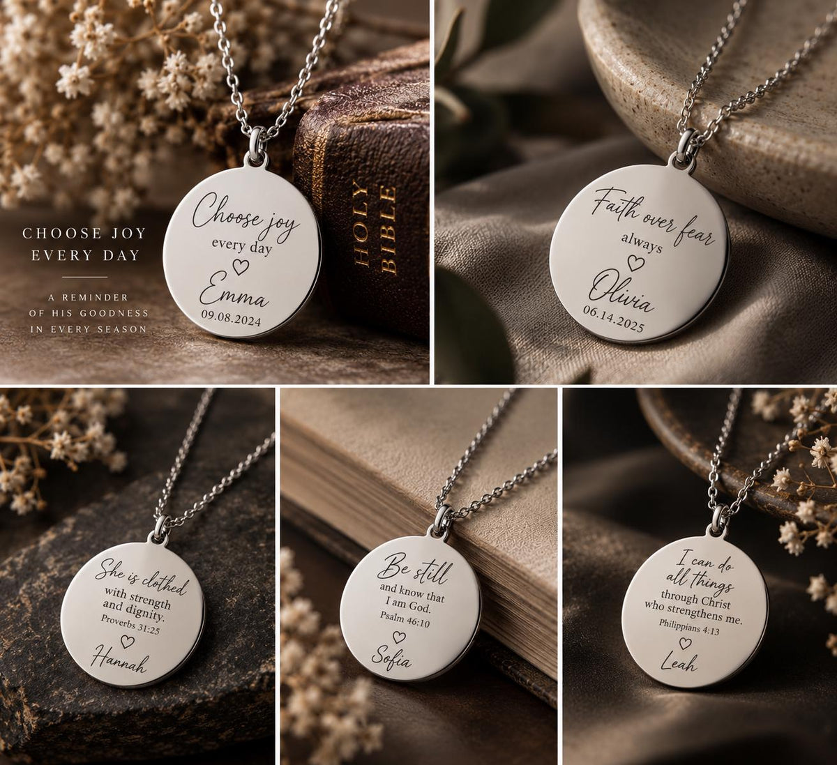 God is within her Bible Verse Necklace, Psalm 46:5, Christian Jewelry, Christian Gifts for Women, Scripture Necklace, Affirmation Baptism