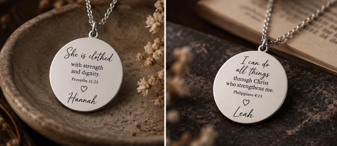 God is within her Bible Verse Necklace, Psalm 46:5, Christian Jewelry, Christian Gifts for Women, Scripture Necklace, Affirmation Baptism