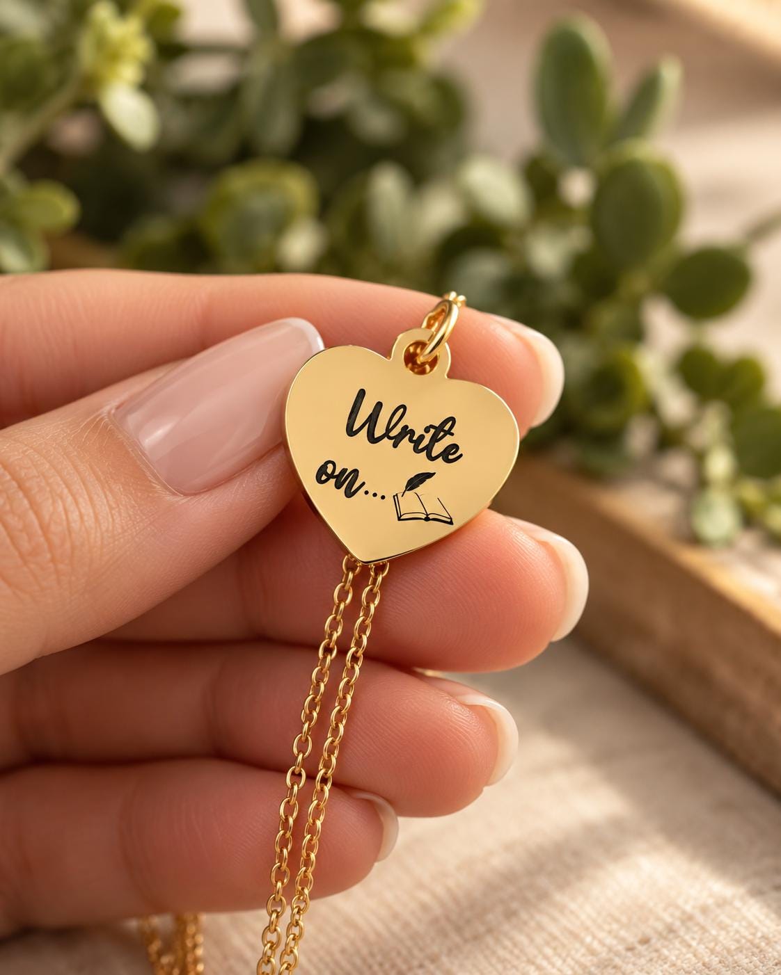 Write On Necklace, Writer Gift for Her, Inspirational Necklace, Author Gift, New Chapter Gift, Encouragement Jewelry, Journal Lover Gift
