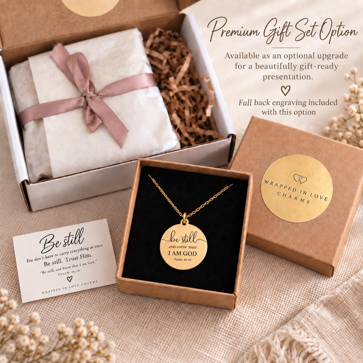 Be Still and Know Necklace | Psalm 46:10 Necklace | Christian Necklace | Bible Verse Jewelry | Faith Jewelry | Christian Gift for Women