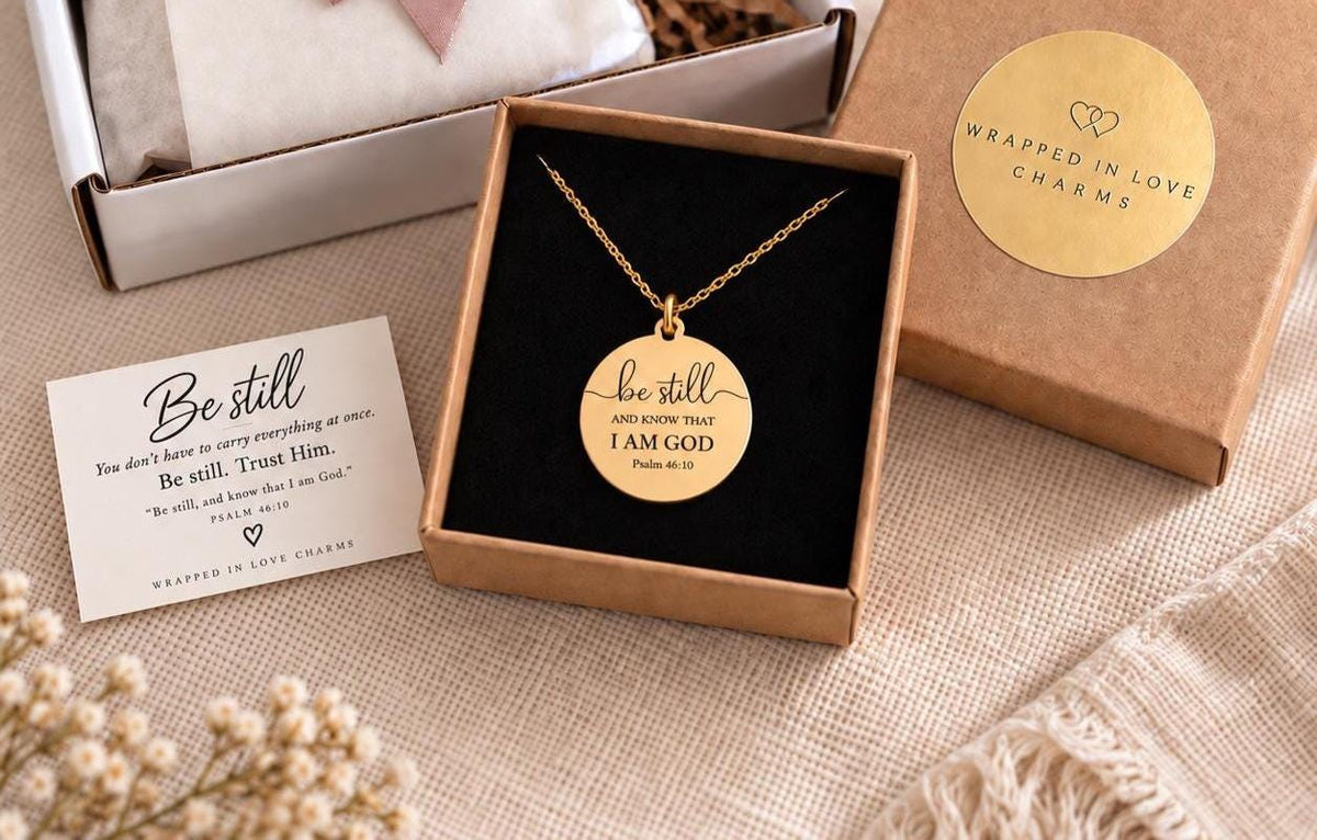 Be Still and Know Necklace | Psalm 46:10 Necklace | Christian Necklace | Bible Verse Jewelry | Faith Jewelry | Christian Gift for Women