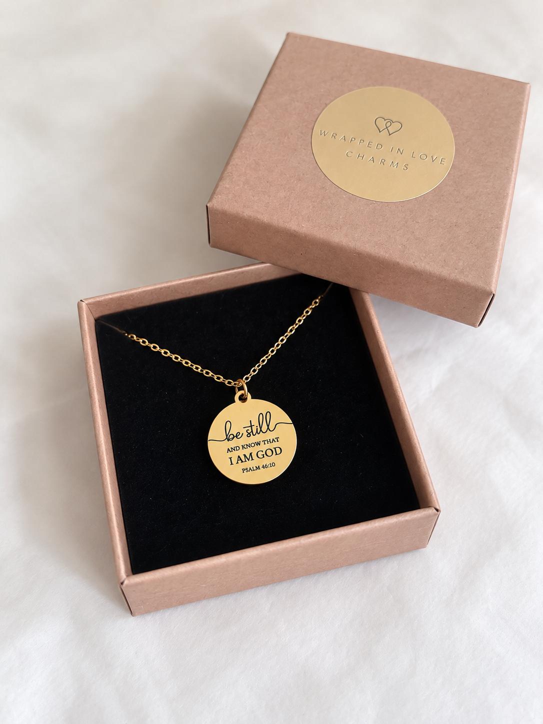 Be Still and Know Necklace | Psalm 46:10 Necklace | Christian Necklace | Bible Verse Jewelry | Faith Jewelry | Christian Gift for Women