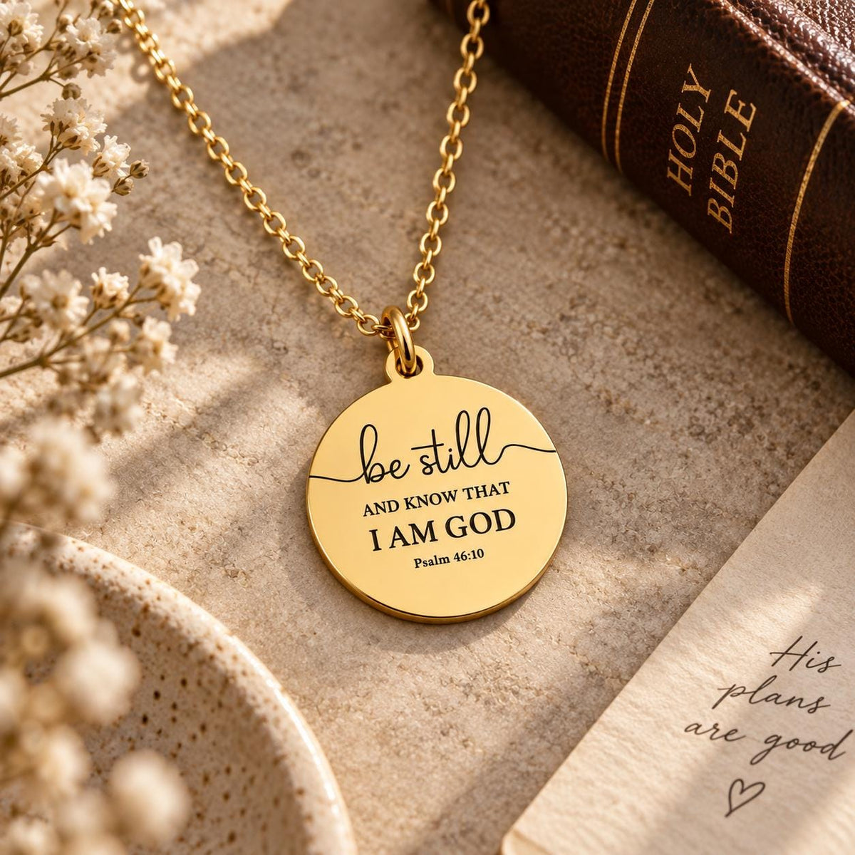 Be Still and Know Necklace | Psalm 46:10 Necklace | Christian Necklace | Bible Verse Jewelry | Faith Jewelry | Christian Gift for Women
