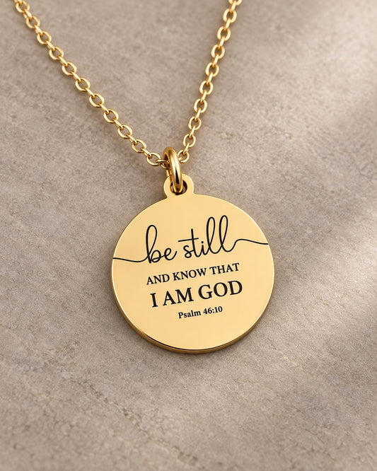 Be Still and Know Necklace | Psalm 46:10 Necklace | Christian Necklace | Bible Verse Jewelry | Faith Jewelry | Christian Gift for Women