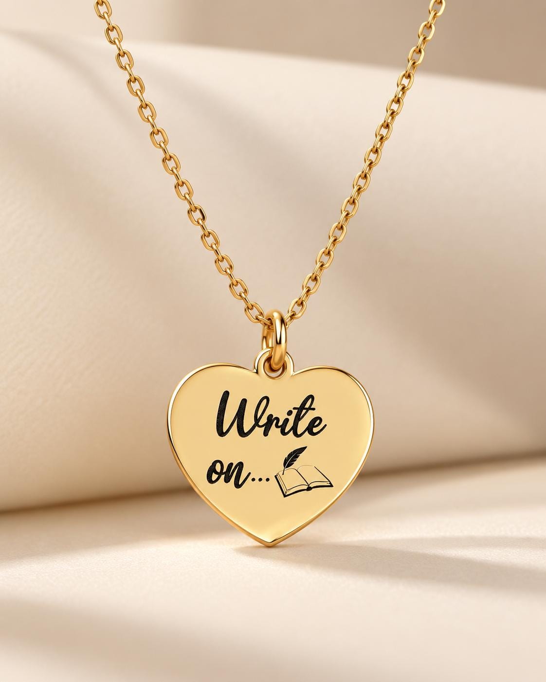 Write On Necklace, Writer Gift for Her, Inspirational Necklace, Author Gift, New Chapter Gift, Encouragement Jewelry, Journal Lover Gift