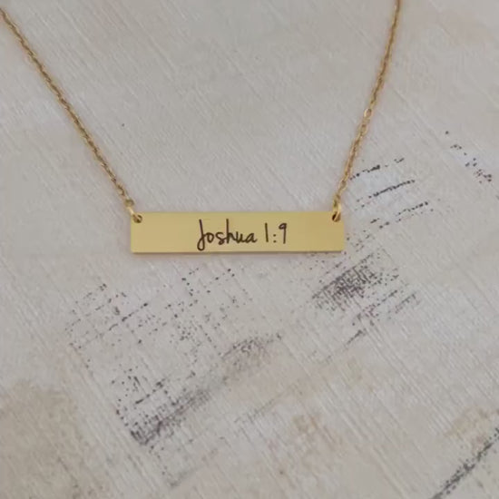 Be Strong & Courageous Necklace: 16K Gold Plated Christian Jewelry