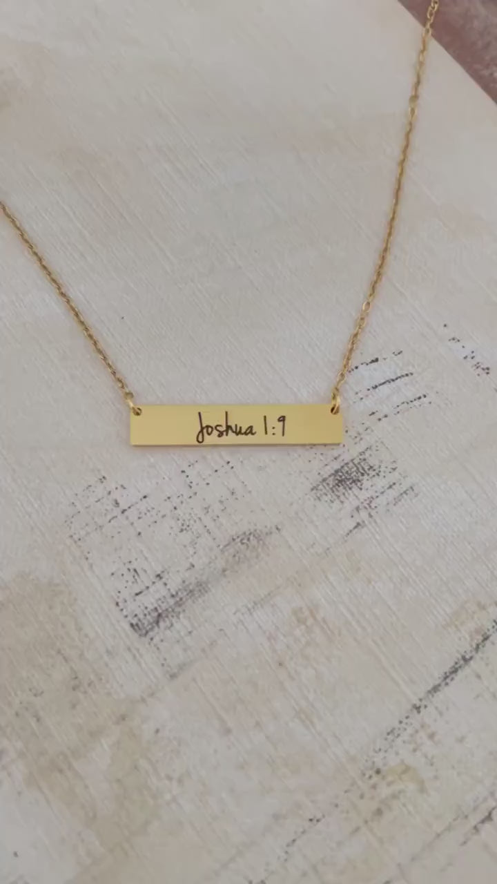 Be Strong & Courageous Necklace: 16K Gold Plated Christian Jewelry