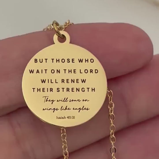 Isaiah 40:31 Necklace | Christian Gift for Women | “Those Who Wait on the Lord” Bible Verse Necklace | Faith Jewelry | Encouragement Gift