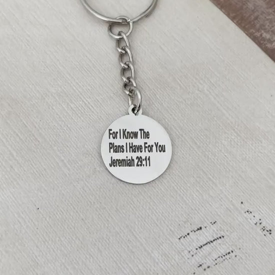 For I know the plans I have for you Keychain, Jeremiah 29:11, Christian Gifts Charms, custom quote keychains, personalized keychains