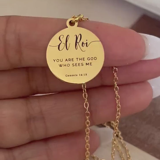 El Roi Necklace Gold, The God Who Sees Me Necklace, Christian Jewelry Gift for Women, Faith Necklace, Bible Verse Jewelry, Mother’s Day Gift