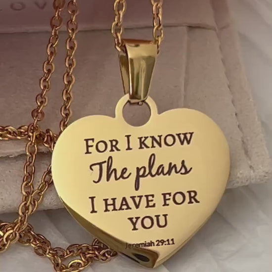 For I Know the Plans I Have for You Necklace, Jeremiah 29:11 Christian Necklace, Bible Verse Jewelry, Mothers Day Necklace Gift
