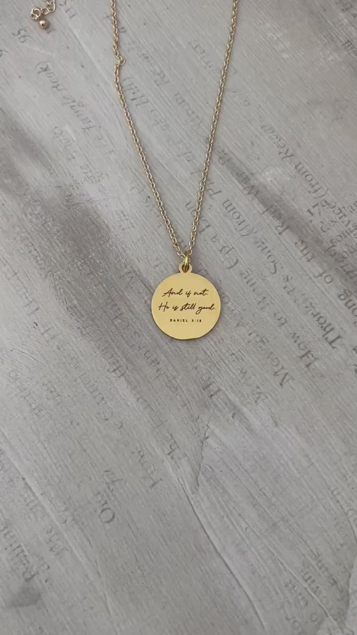 And if not He is still good bible verse Necklace, Daniel 3:18, Christian Gifts, Motivational Jewelry, Inspirational Jewelry