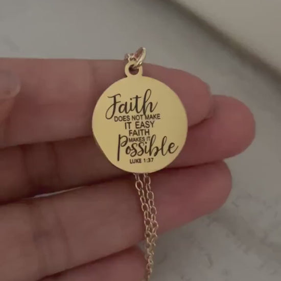 Proverbs 3:5 Necklace, Trust in the Lord Necklace, Christian Scripture Jewelry, Silver Bible Verse Pendant, Faith Gift for Women