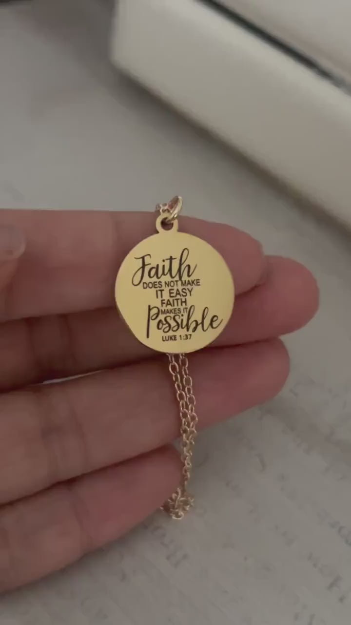 Proverbs 3:5 Necklace, Trust in the Lord Necklace, Christian Scripture Jewelry, Silver Bible Verse Pendant, Faith Gift for Women