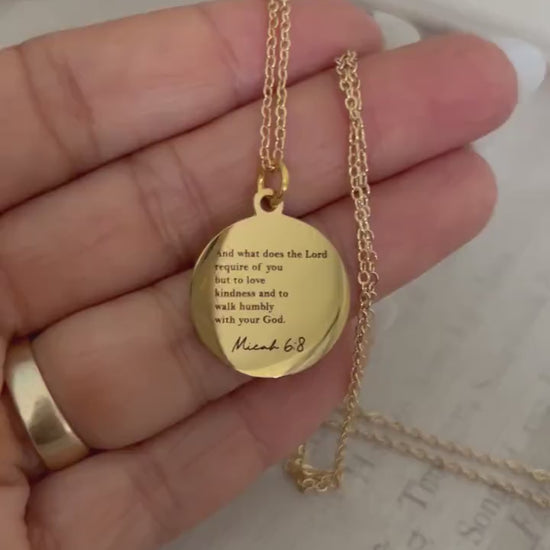 Micah 6:8 Necklace | Love Kindness & Walk Humbly with Your God | Bible Verse Jewelry | Christian Gift | Faith Necklace | Scripture Jewelry