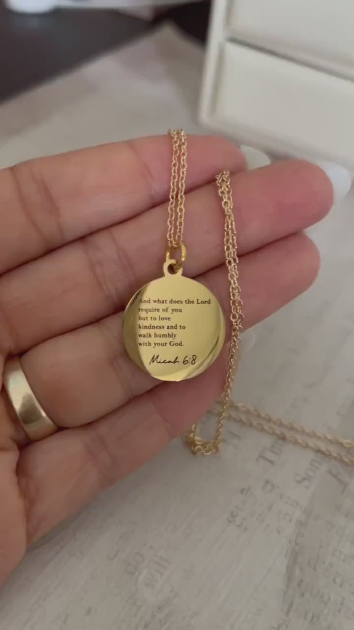 Micah 6:8 Necklace | Love Kindness & Walk Humbly with Your God | Bible Verse Jewelry | Christian Gift | Faith Necklace | Scripture Jewelry