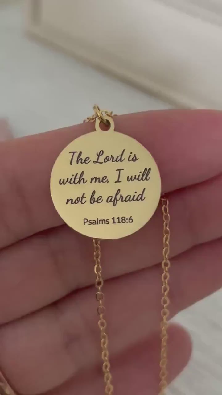 The Lord Is With Me I Will Not Be Afraid, Psalm 118:6, Christian Gifts, Bible Verse Gifts