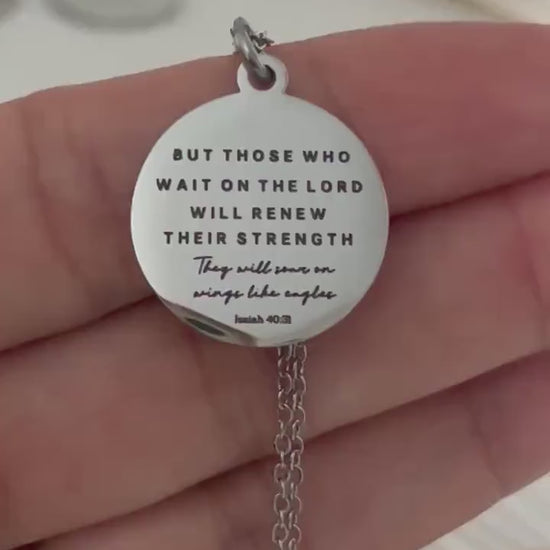 Isaiah 40:31 Bible Verse Necklace, Christian Scripture Jewelry