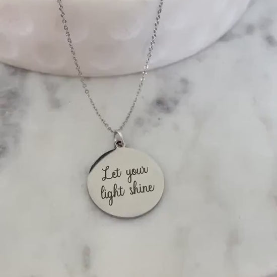Let Your Light Shine Necklace, Matthew 5:16 Necklace, Christian Gift for Women, Faith Jewelry, Bible Verse Necklace, Gift for Daughter