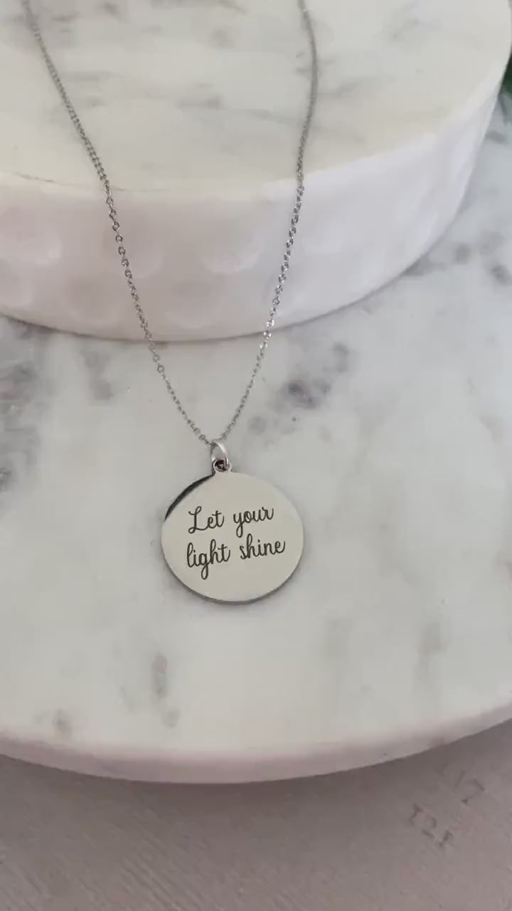 Let Your Light Shine Necklace, Matthew 5:16 Necklace, Christian Gift for Women, Faith Jewelry, Bible Verse Necklace, Gift for Daughter