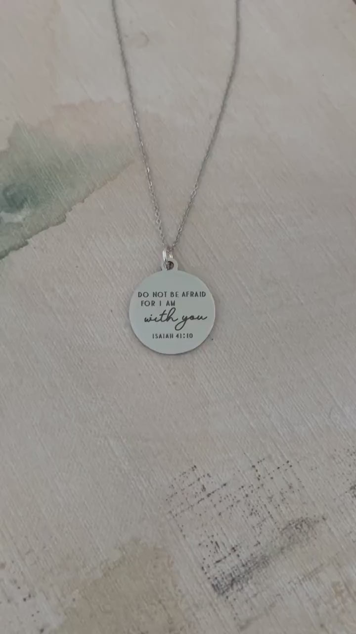 Do Not Be Afraid Necklace, Isaiah 41:10 Christian Jewelry, Anxiety Gift, Grief Gift, Sympathy Gift, Encouragement Gift