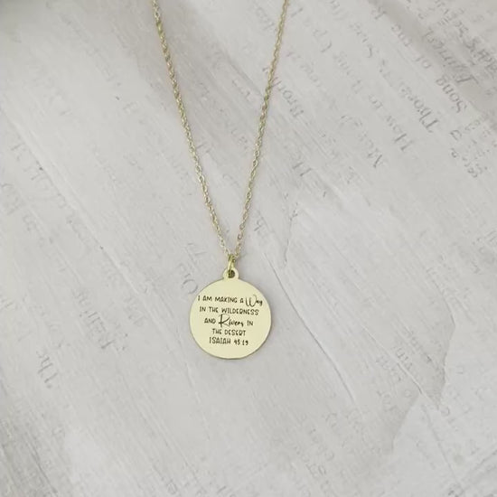 Isaiah 43:19 Necklace, Christian Jewelry, Bible Verse Necklace, God Makes a Way Pendant, Faith Necklace, Inspirational Christian Gift