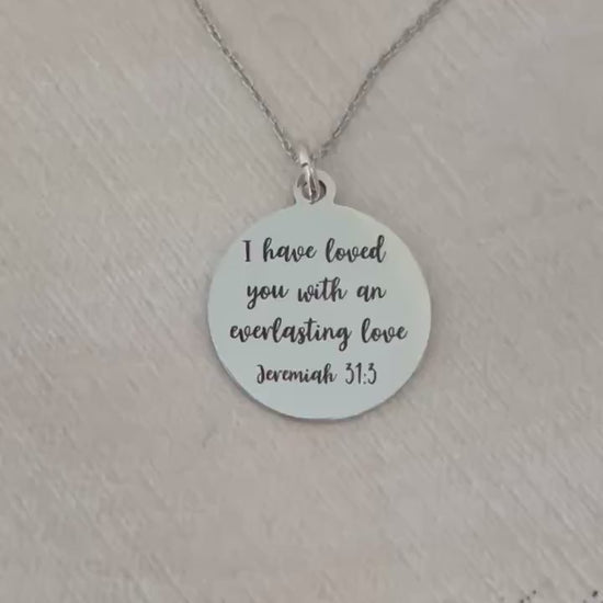 I Have Loved You With an Everlasting Love Jeremiah 31:3 Necklace | Scripture Necklace | Christian Gift for Women | Faith Jewelry Bible Gift