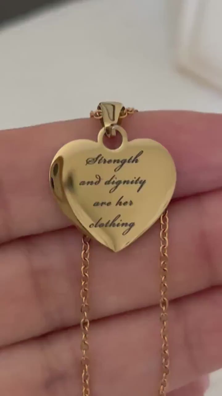 Proverbs 31:25 Necklace, Strength and Dignity Necklace, Christian Gift for Her, Bible Verse Jewelry, Faith Necklace, Mothers Day Gift