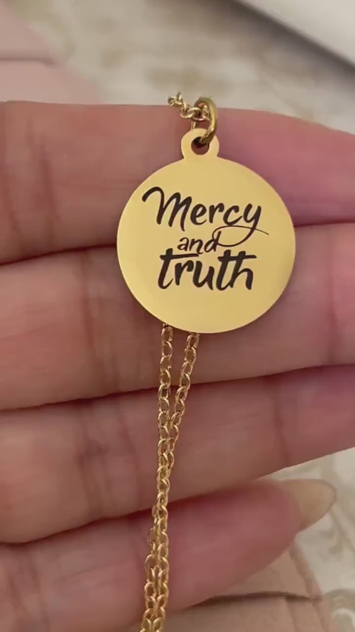 Mercy and Truth Necklace | Christian Necklace for Women | Faith Jewelry | Bible Inspired Jewelry | Meaningful Christian Gift