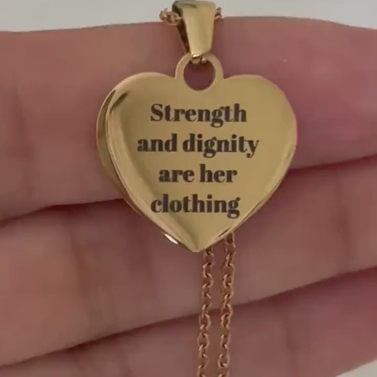 Proverbs 31:25 Necklace, Strength and Dignity Necklace, Christian Gift for Her, Bible Verse Jewelry, Faith Necklace, Mothers Day Gift