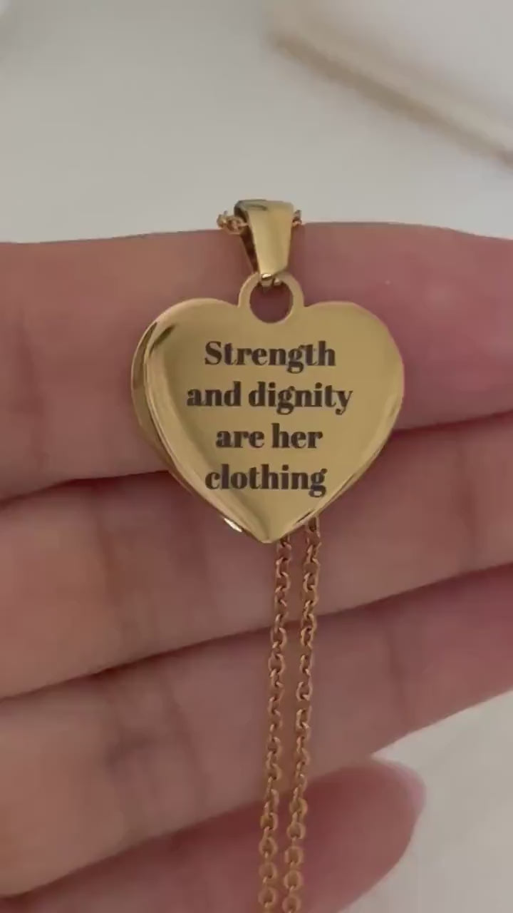 Proverbs 31:25 Necklace, Strength and Dignity Necklace, Christian Gift for Her, Bible Verse Jewelry, Faith Necklace, Mothers Day Gift
