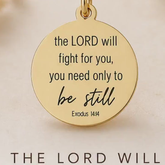 Exodus 14:14 Necklace | The Lord Will Fight for You | Christian Gift for Women | Faith Jewelry | Bible Verse Necklace | Gift for Her