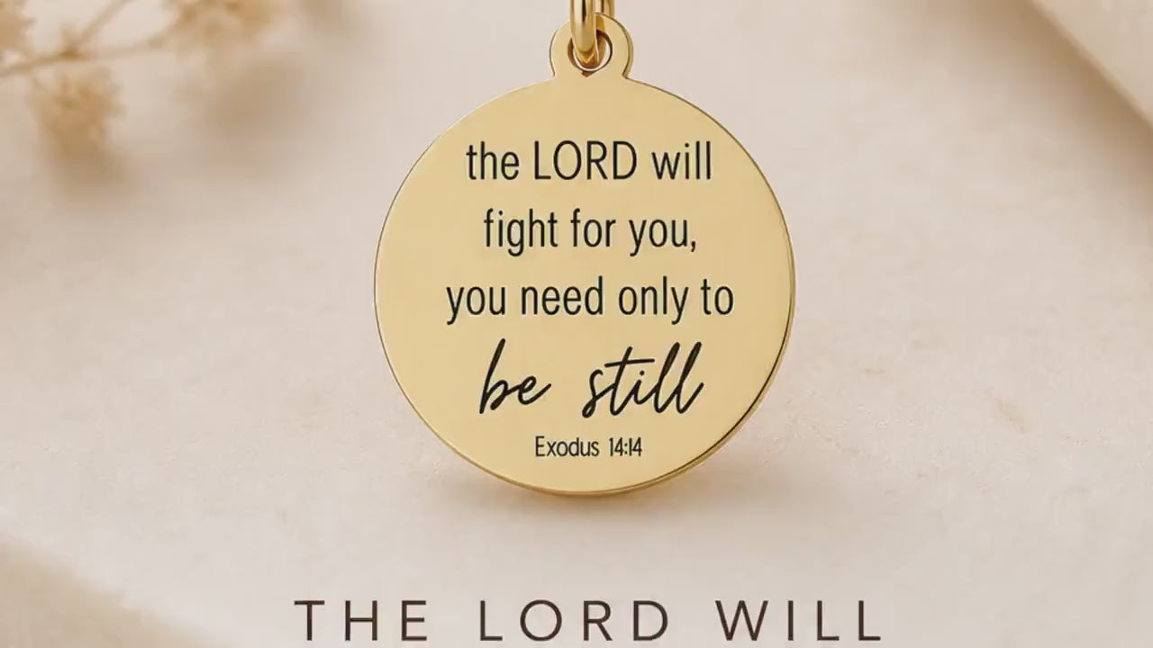 Exodus 14:14 Necklace | The Lord Will Fight for You | Christian Gift for Women | Faith Jewelry | Bible Verse Necklace | Gift for Her